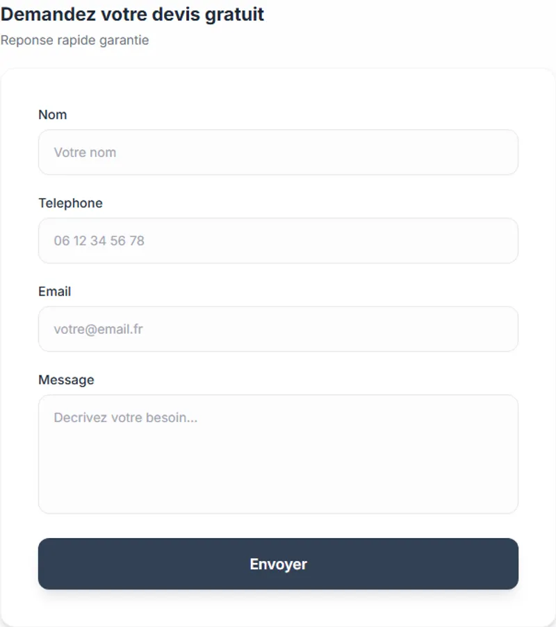 Formulaire de contact