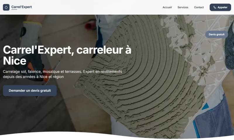 Aperçu site carreleur