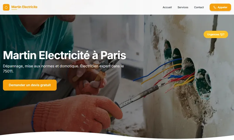 Maquette site électricien