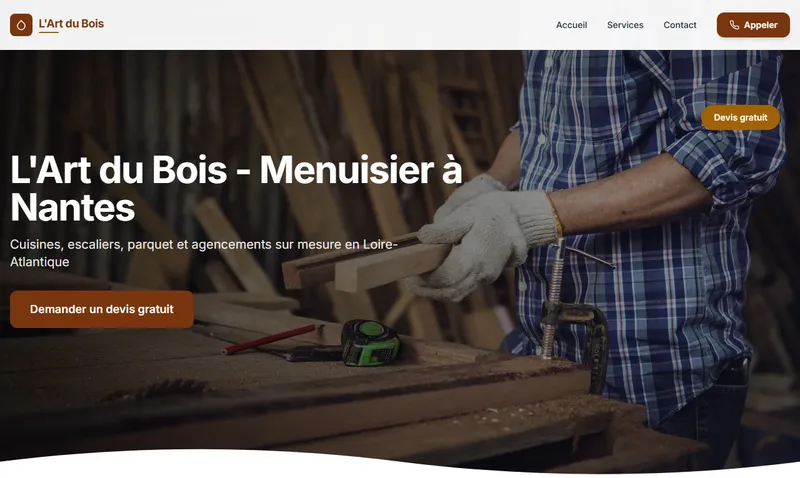 Aperçu site Menuisier