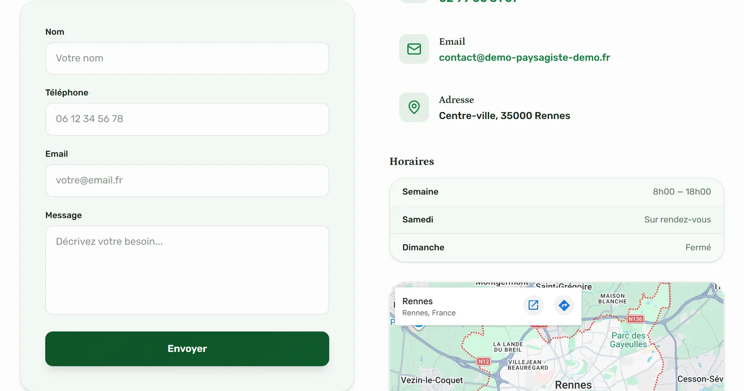 Formulaire de contact