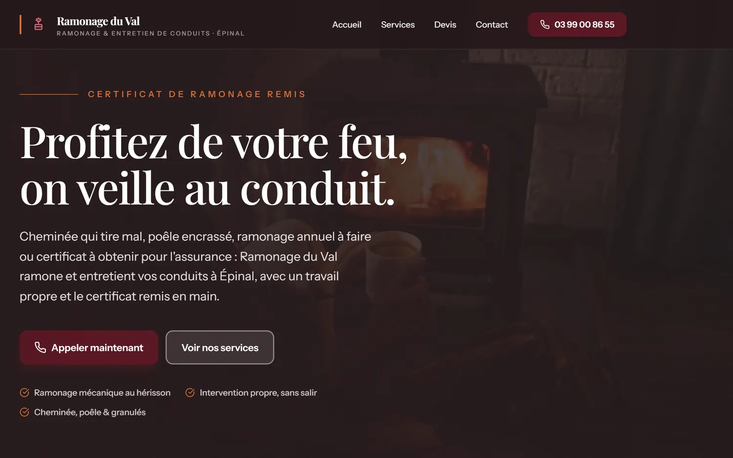 Page d'accueil percutante