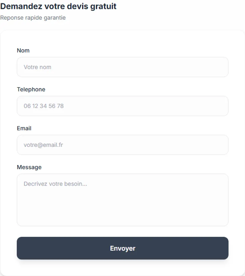 Formulaire de contact